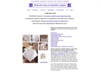 Wholesale-Linens.com(Wholesale Linens & Embroidery Supplies) Screenshot