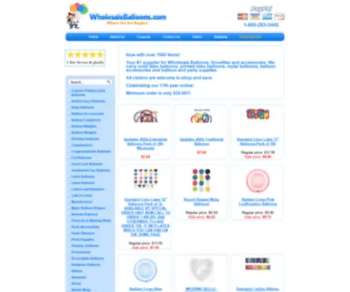 Wholesaleballoons.com(Wholesale Balloons) Screenshot