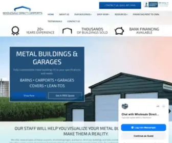 Wholesaledirectcarports.com(Wholesale Direct Carports) Screenshot