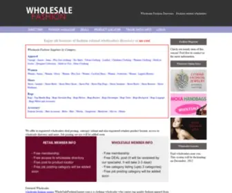 Wholesalefashion.com(Wholesale Fashion Directory of Apparel) Screenshot