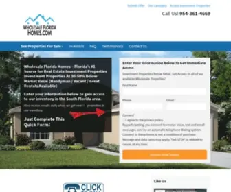 Wholesalefloridahomes.com(Fixer Upper Deals South Florida) Screenshot