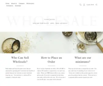 Wholesalenashandjones.com(All Natural Skincare) Screenshot