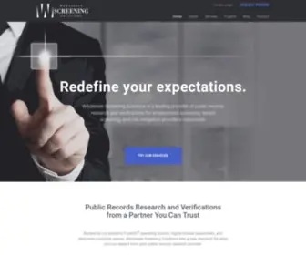 Wholesalescreening.com(Public Records Research Provider) Screenshot