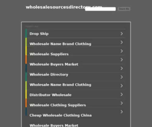 Wholesalesourcesdirectory.com(Wholesalesourcesdirectory) Screenshot