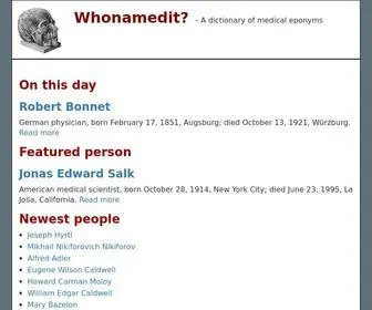 Whonamedit.com(The dictionary of medical eponyms) Screenshot