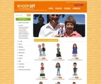 Whoopgift.co.uk(Custom bobbleheads) Screenshot