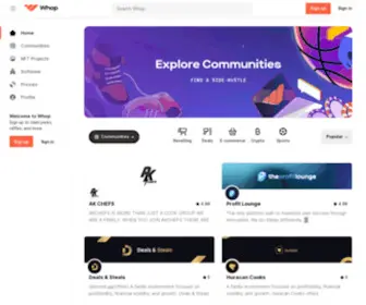 Whop.com(Communities, software, courses & more) Screenshot