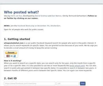 Whopostedwhat.com(Who posted what) Screenshot
