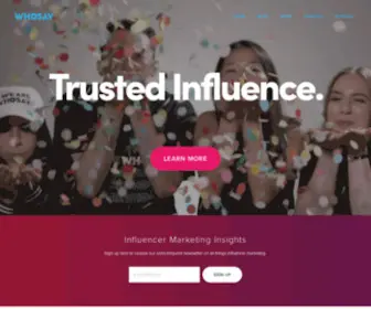 Whosay.com(WHOSAY is the brand trusted influencer marketing partner) Screenshot