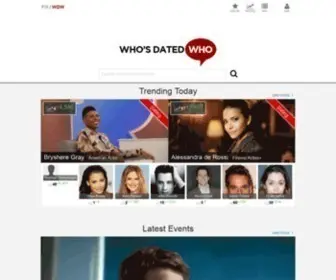 Whosdatedwho.com(In Hollywood it seems everyone's dated everyone) Screenshot