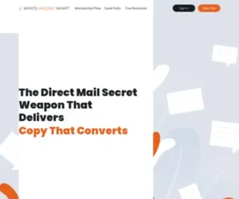 Whosmailingwhat.com(The most comprehensive library of direct mail) Screenshot