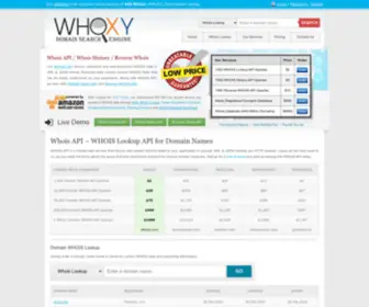 Whoxy.com(WHOIS API) Screenshot