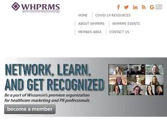 WHPRMS.org(Wisconsin Healthcare Public Relations & Marketing Society (WHPRMS)) Screenshot