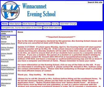 Whsevening.org(WHS Evening School) Screenshot