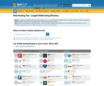 Whtop.com(Web Hosting Top of all providers & reviews) Screenshot