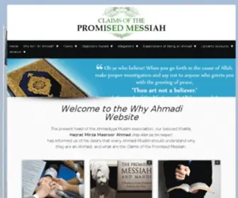 Whyahmadi.org(Claims of the Promised Messiah) Screenshot