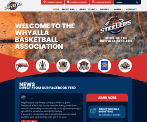Whyallabasketball.com.au(Whyalla Basketball Association) Screenshot