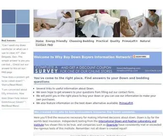 WHybuydown.com(Learn How and Why to Buy Down Bedding) Screenshot