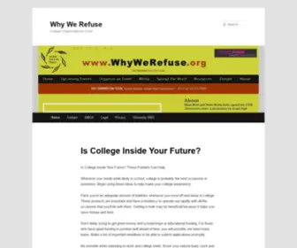 WHywerefuse.org(Why We Refuse) Screenshot