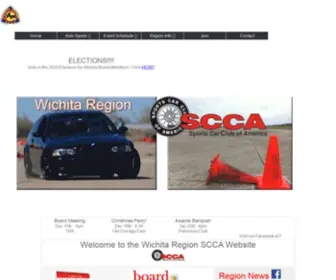 Wichitascca.org(Wichita Region SCCA) Screenshot