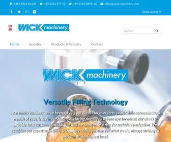 Wick-Machinery.com(Abfüllanlagen in Deutschland & Österreich) Screenshot