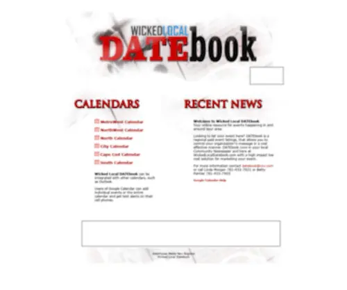 Wickedlocaldatebook.com(WickedLocal Datebook) Screenshot