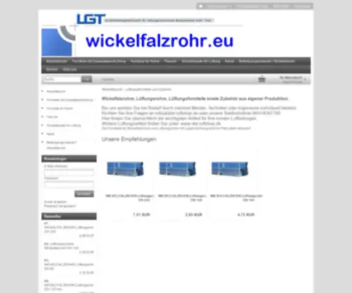 Wickelfalzrohr.eu(Lüftung) Screenshot