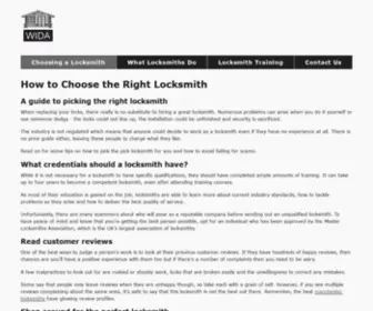 Wida.co.uk(How to Choose the Right Locksmith) Screenshot