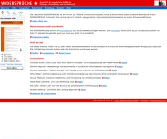 Widersprueche-Zeitschrift.de(Widersprüche Zeitschrift) Screenshot