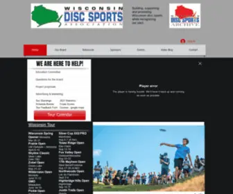 Widiscsports.com(Wisconsin Disc Sports Association) Screenshot