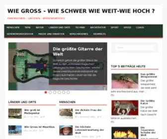 Wie-Gross.com(Dimensionen) Screenshot