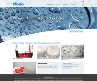 Wigol.de(Cleaning & disinfection for industry) Screenshot