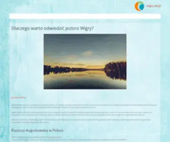 Wigry.net.pl(Wigry, Suwalszczyzna) Screenshot