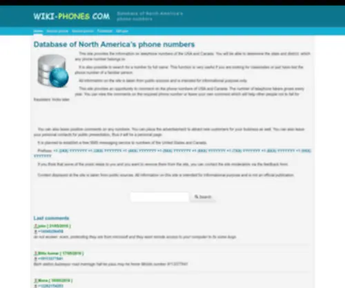 Wiki-Phones.com(This site) Screenshot