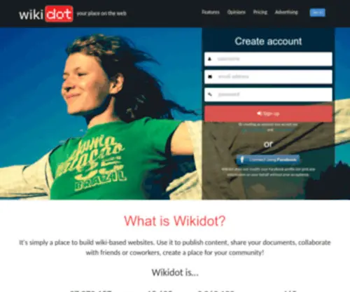 Wikidot.com(Free and Pro Wiki Hosting) Screenshot