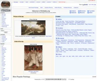 Wikigallery.org(The largest gallery in the world Main Page) Screenshot