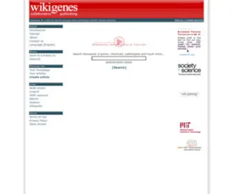 Wikigenes.org(Collaborative Publishing Database lookup) Screenshot