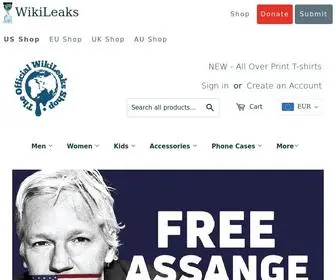Wikileaks.shop(Official WikiLeaks Merchandise Shop. Buy WikiLeaks & Julian Assange t) Screenshot