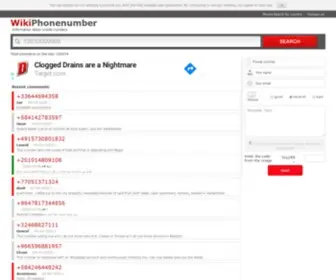 Wikiphonenumber.info(Who called) Screenshot