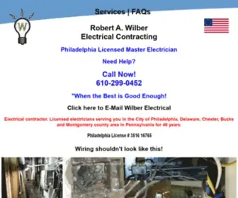 Wilberelectrical.com(Licensed Philadelphia PA electrician) Screenshot