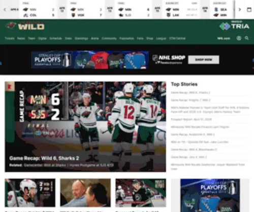 Wild.com(Official Minnesota Wild Website) Screenshot