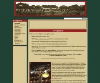 Wildernesslodgesite.com(Disney's Wilderness Lodge Unofficial Fan Site) Screenshot