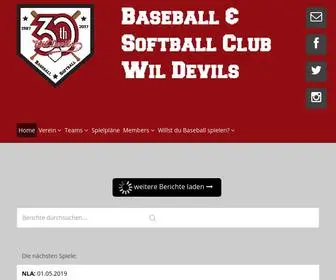 Wildevils.ch(Baseball und Softballclub Wil Devils) Screenshot