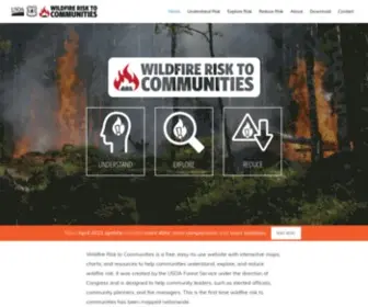 Wildfirerisk.org(Wildfire Risk to Communities) Screenshot