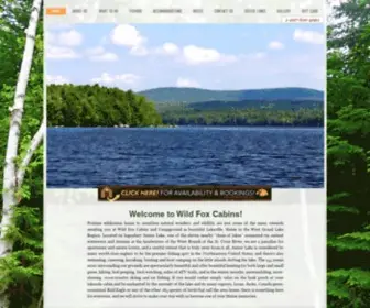 Wildfoxcabins.com(Vacation cabins for rent in Maine) Screenshot