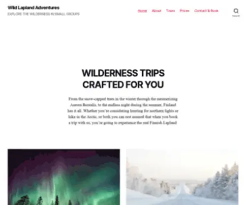 Wildlaplandadventures.com(EXPLORE THE WILDERNESS IN SMALL GROUPS) Screenshot