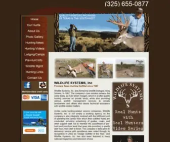 Wildlifesystems.com(Texas Exotic and Deer Hunting Outfitter) Screenshot