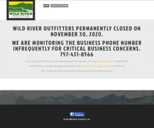 Wildriveroutfitters.com(Wild River Outfitters) Screenshot