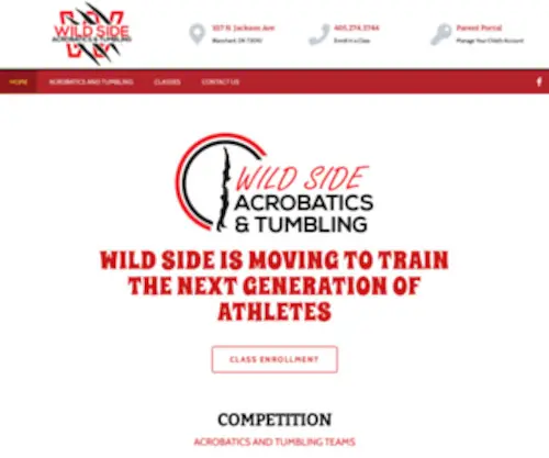 Wildsidetumbling.com(Tumbling Cheerleader Trampoline Classes) Screenshot