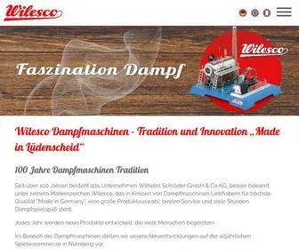 Wilesco.de(Wilesco Dampfmaschine) Screenshot